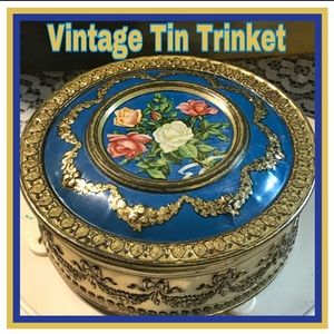 Vintage /Collectible Gold Plated tin/trinket